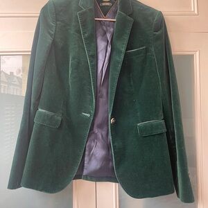 Massimo Dutti Green Velvet Blazer